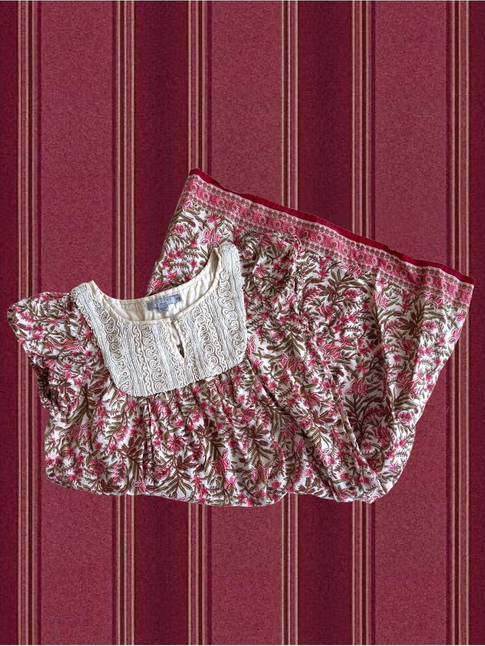 Calypso St. Barth Pink and Cream Floral Mini Dress